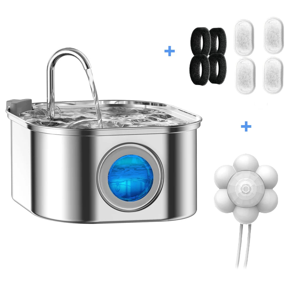 AquaFlow™ Stainless Pet Fountain