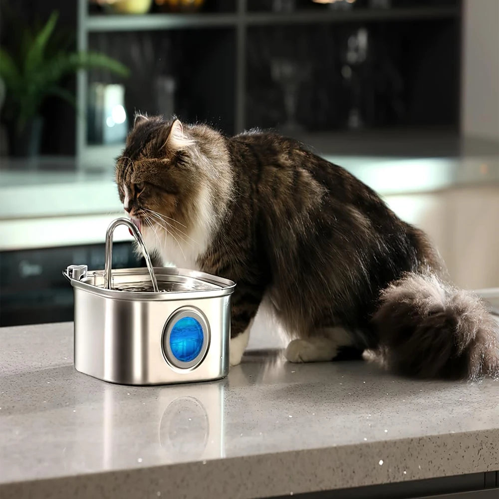 AquaFlow™ Stainless Pet Fountain
