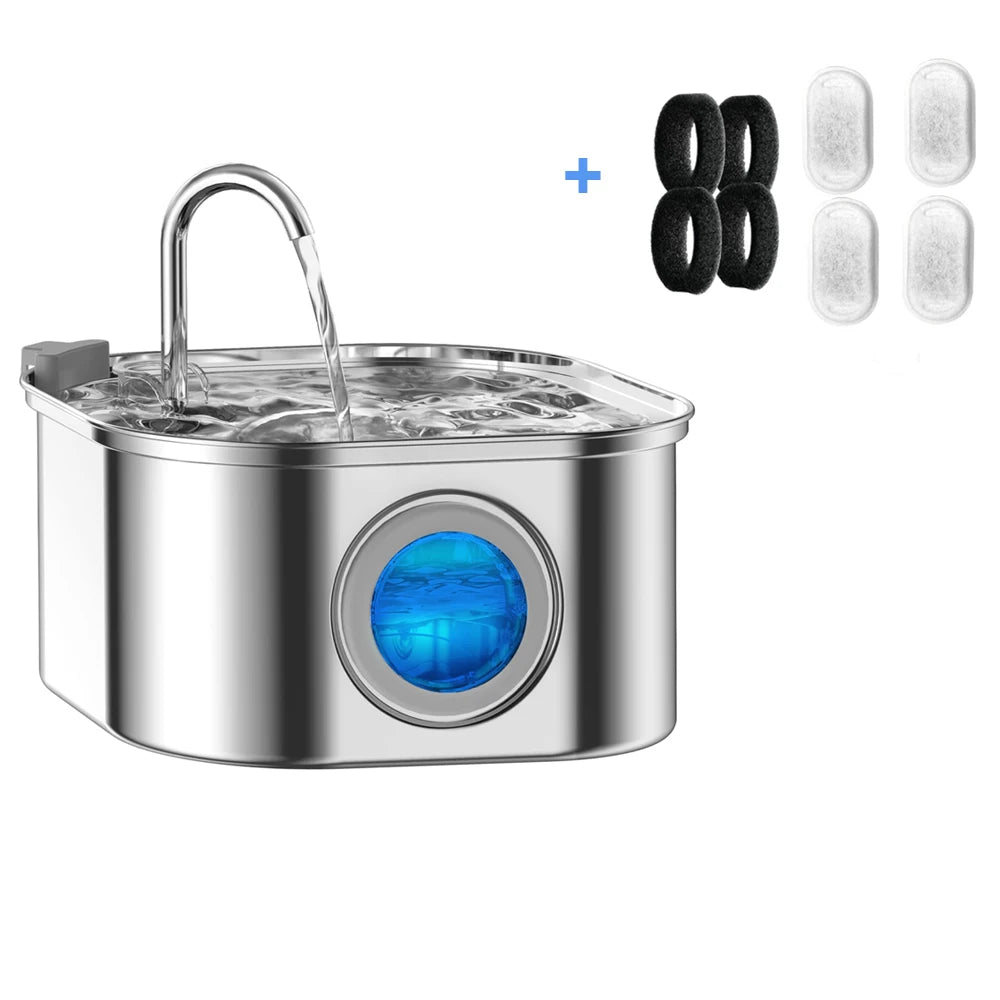 AquaFlow™ Stainless Pet Fountain