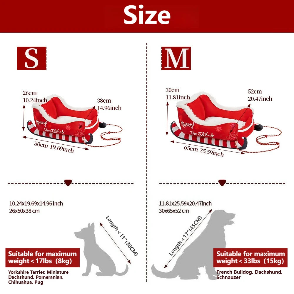 The Santa Paws™ Cozy Sleigh Bed
