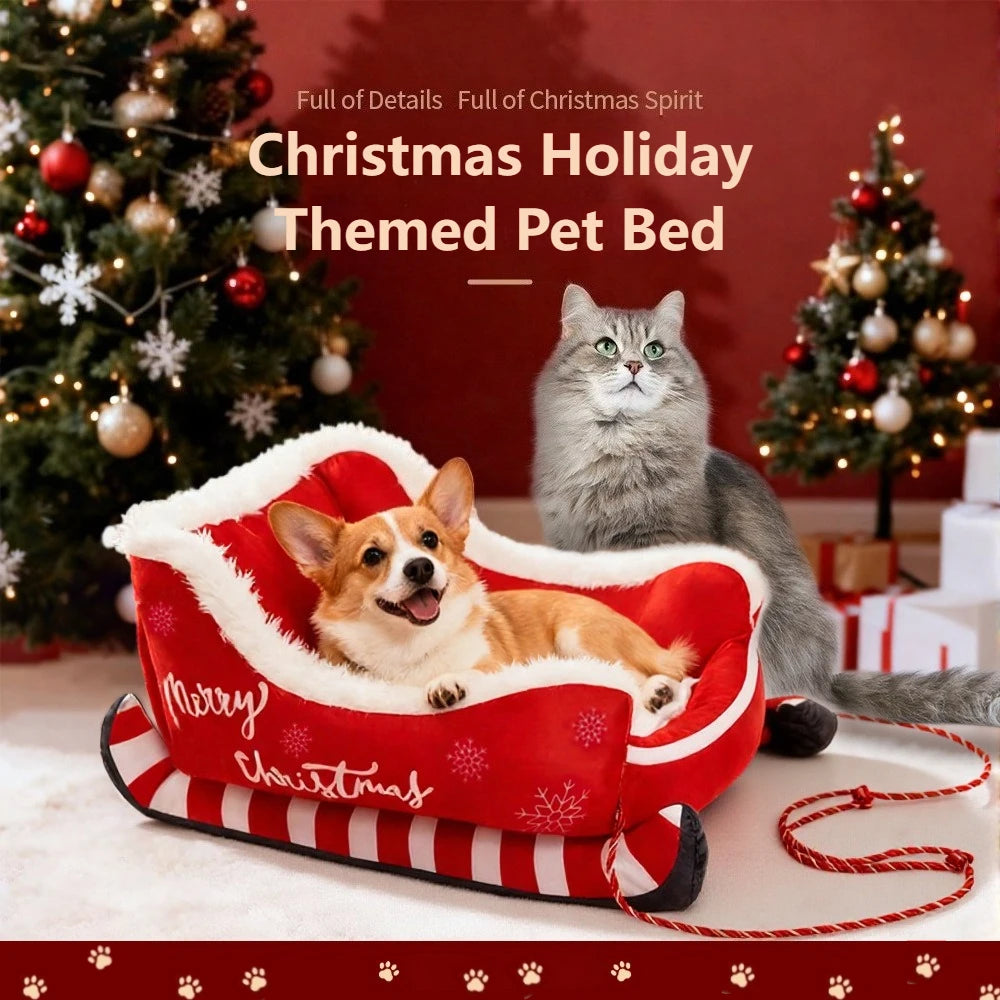 The Santa Paws™ Cozy Sleigh Bed