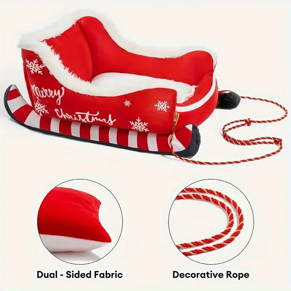 The Santa Paws™ Cozy Sleigh Bed